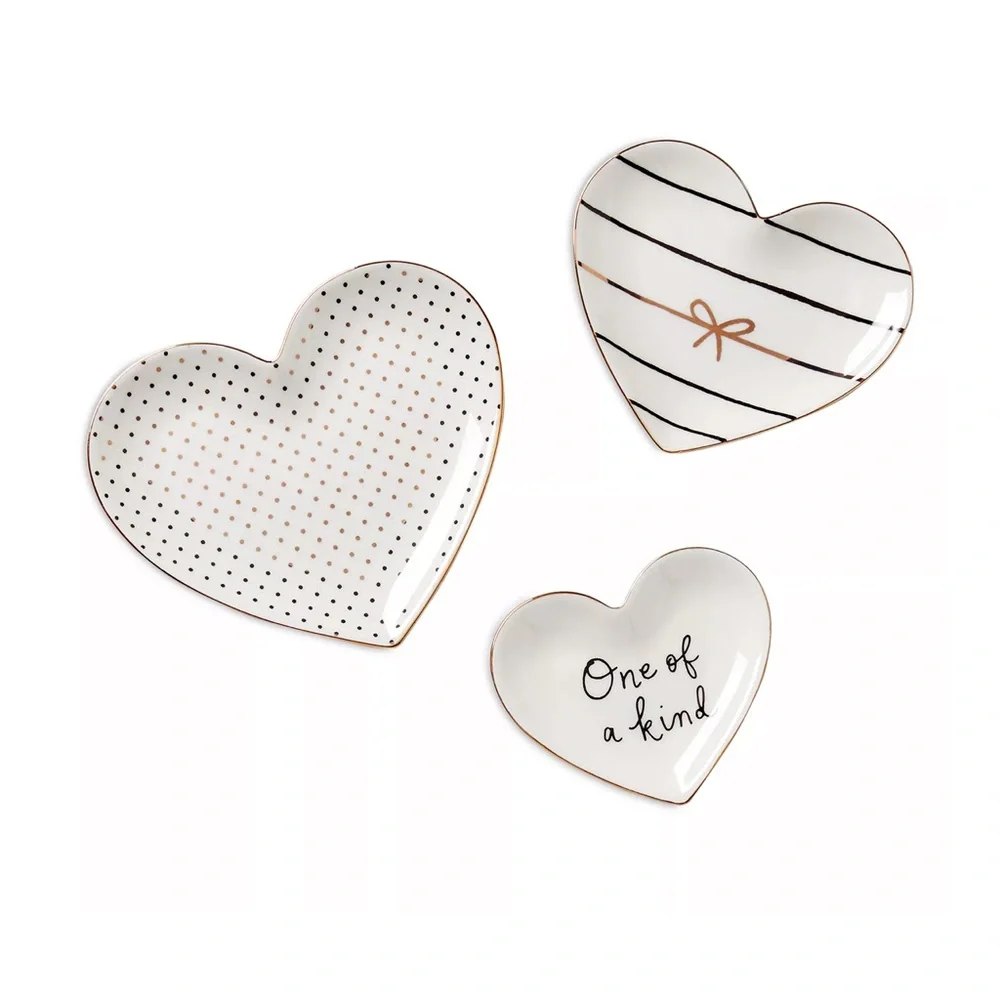 KATE SPADE • 3 Piece A Charmed Life Catch All Heart Dish Set - Picture 2 of 3